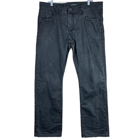 Vintage Projek Raw Mens Jeans Black Baggy Distressed Slim Fit Straight Leg 38x31 - Picture 1 of 12